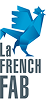 Logo La French Fab : coq bleu stylisé et texte "La FRENCH FAB".