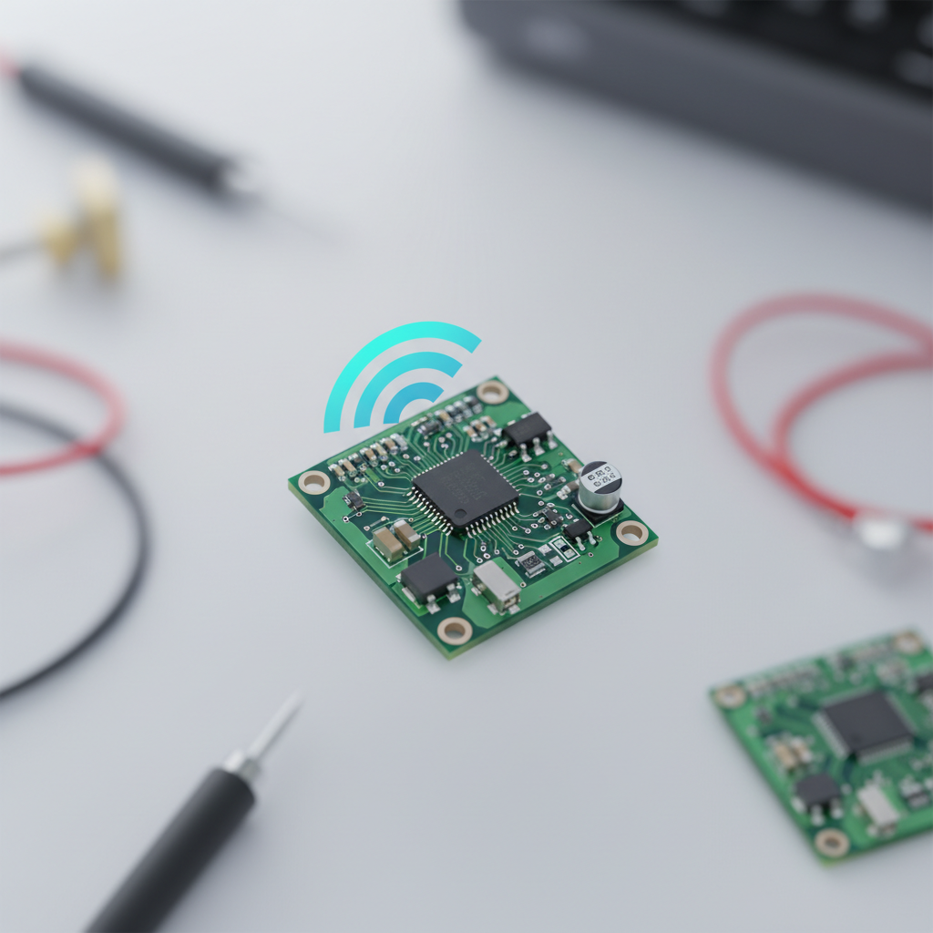 Carte de circuit imprimé WiFi Bluetooth avec composants électroniques. WIFI et BLUETOOTH.